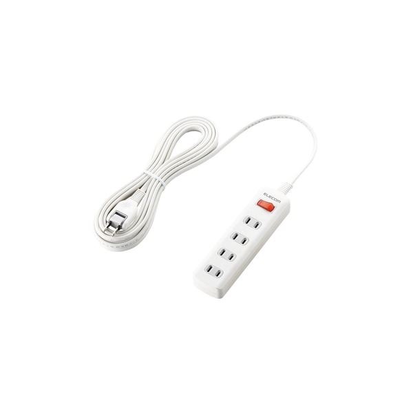 (まとめ)エレコム 一括スイッチ付 雷ガードタップ T-K3A-2450WH(×3セット)