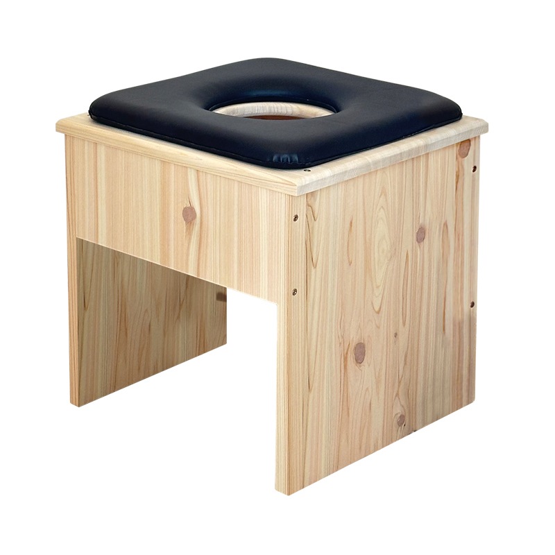 日本製 よもぎ蒸し用 ひのき椅子 2点セット（椅子・専用クッション）ヨモギ座浴 椅子 背もたれ無し ヒノキ 組立不要 / T001