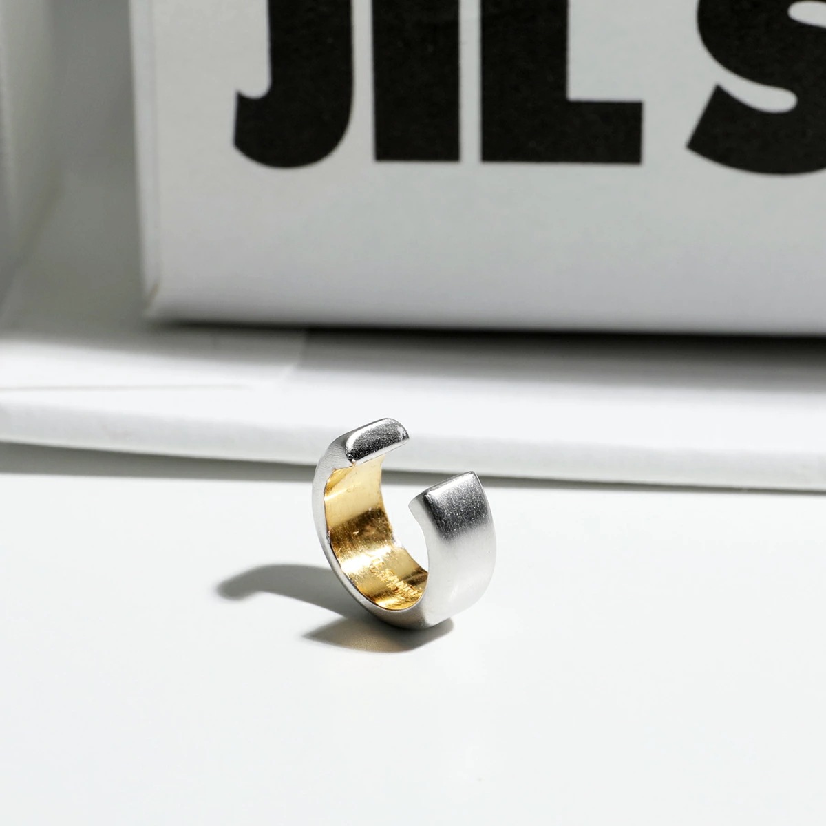 JIL SANDER ジルサンダー イヤーカフ J29VG0105 P6959 EM2 EARCUFF 8 メンズ 片耳販売 マットメタル バイカラー アクセサリー 049/SILVER/GOLD