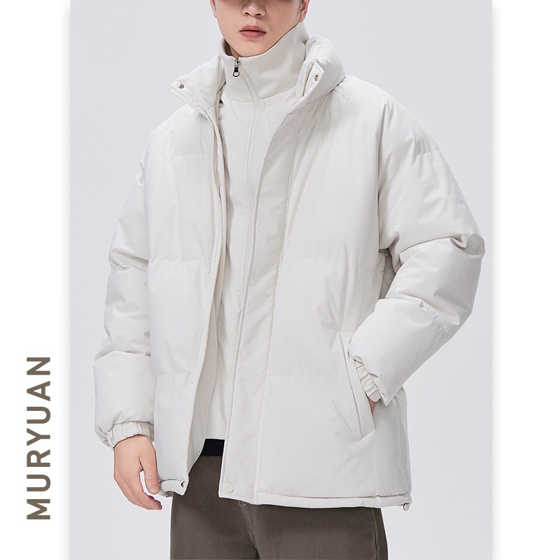 冬のメンズ暖かい厚手のパンコートと綿コートトレンドブランドルーズフェイクツーピース無地ジャケットトップス