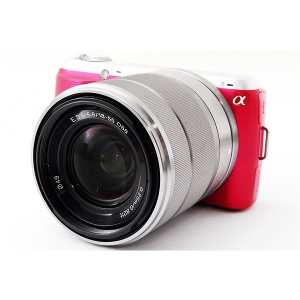 【中古】ソニー SONY Nex-C3 ピンク レンズキット 美品 チルト可動式液晶モニター SDカード付き