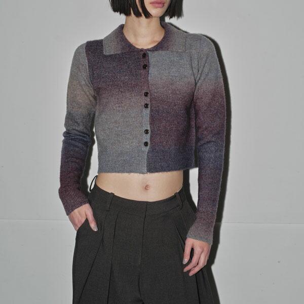 トゥデイフル TODAYFUL 2024prefall トップス Gradation Knit Shirts グラデーションニットシャツ ショート丈 長袖 2024aw