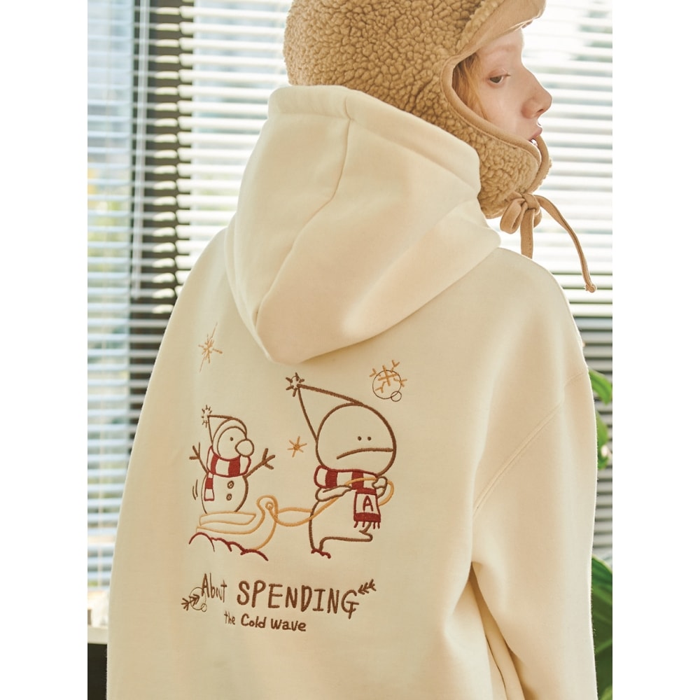 CPGN Winter Hoooly刺繍フードクリーム フード付き