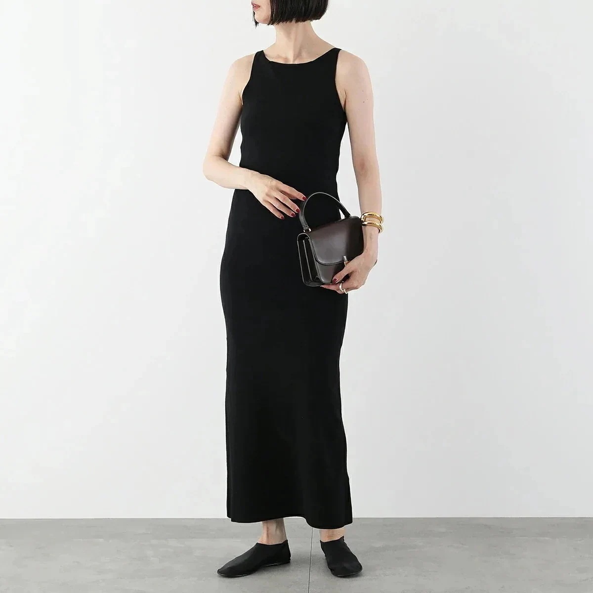 THE ROW ザ・ロウ ワンピース Florio Maxi Dress 7847 Y691 レディース ストレッチ ウール マキシ丈 ニット ノースリーブ タ