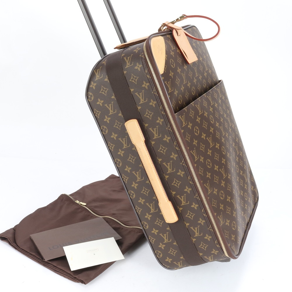 極美品 モノグラム ペガス55 M23294 レザー×コーティングキャンバス スーツケース キャリーケース バッグ 出張 旅行 トランク A4 メンズ EUE CL5-1 中古