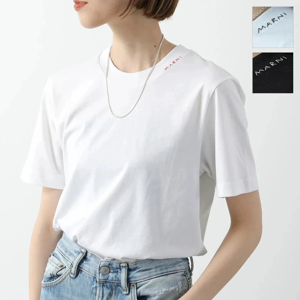 MARNI マルニ Tシャツ【1枚単品】THJE0211X2 UTCZ68 レディース 半袖 カットソー クルーネック ロゴT 刺繍 コットン カラー3色 17,056円