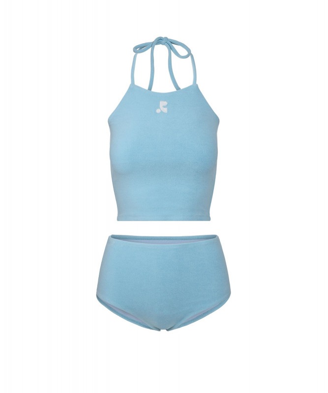 TERRY HALTER NECK BIKINI - SKY BLUE