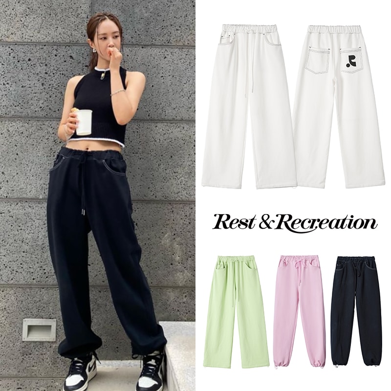 Rest&Recreation [Girls Generation_YURI, ITZY_YUNA着用]当日発送即納 RR LOGO スティッチヘビーウェイトパンツ 4色 / 人気爆発 / 正規品保証 11,458円