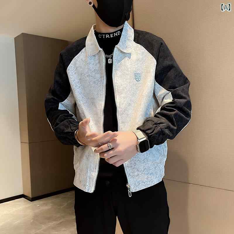 アウター メンズ カジュアル おしゃれ ジャケット カジュアル 春秋 トップス ファッション 対照 カラー ジャケット