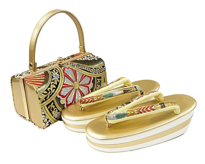 草履 バッグ 草履バッグセット Ｌ寸 振袖 小難あり 帯生地 三枚芯 和装 着物 新品 n1384