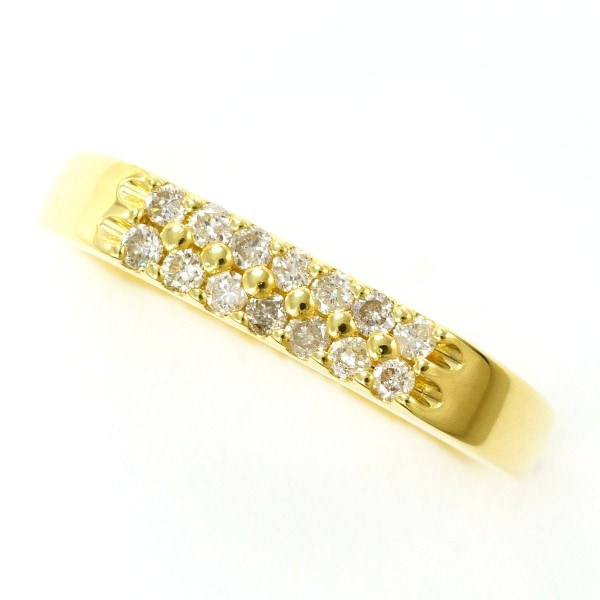 K18 18金 YG イエローゴールド リング 指輪 11号 ダイヤ 0.22 ジュエリー 中古