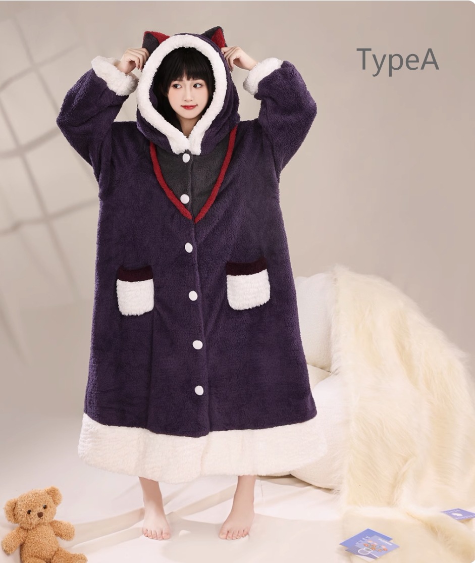 三点妄想 原神コス服 冬パジャマ ぬいぐるみネグリジェ 二次元