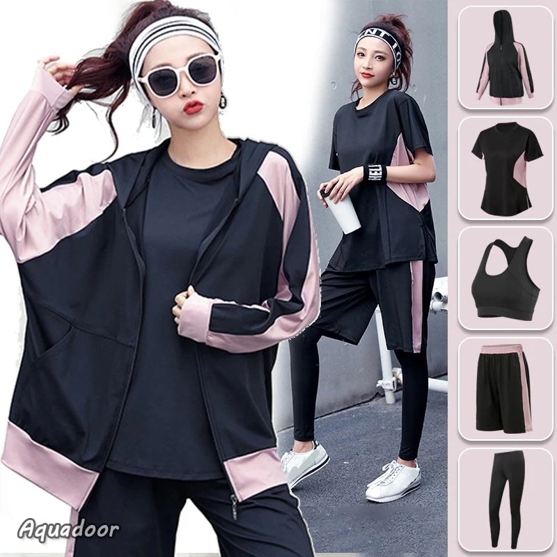 トレーニングウエア スポーツウェア フィットネスウェア 45点セット レディース ウォーキング スポーツブラ パッツ パーカー Tシャツ ヨガウェア 吸汗 速乾 5,242円