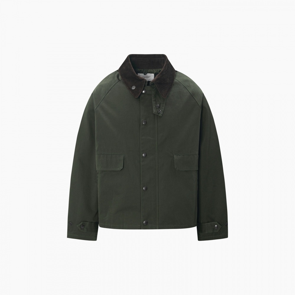 抜群のコーデュロイカラーショートジャケット_オリーブグリーン 16,812円