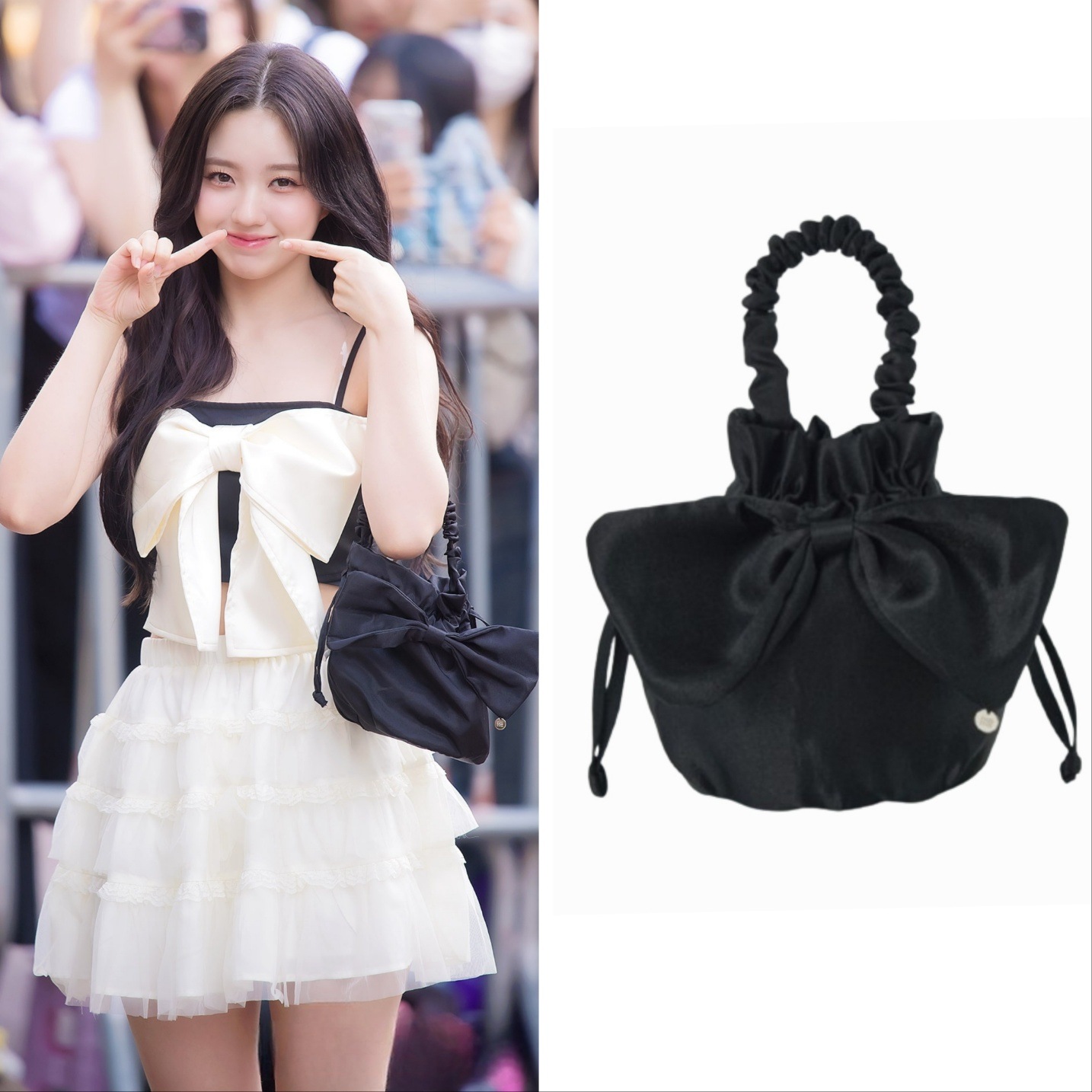 Kep1er カンイェソ 着用 BIG RIBBON MINI BAG SHINE BLACK