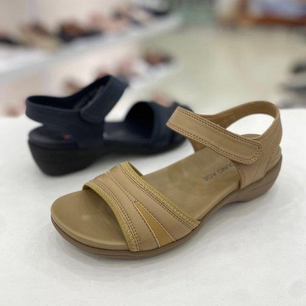 女性軽量ストラップサンダル 4CM YAEMDS7012NYBE HFPZ2A GN_GN