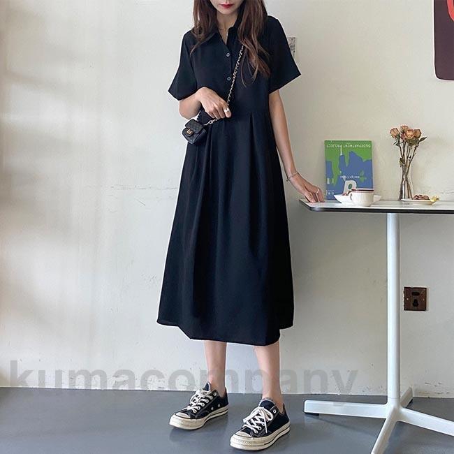 ロングワンピース マキシワンピース マキシ丈 マキシワンピ 黒ワンピース レディース ワンピース 半袖 ゆったり 夏