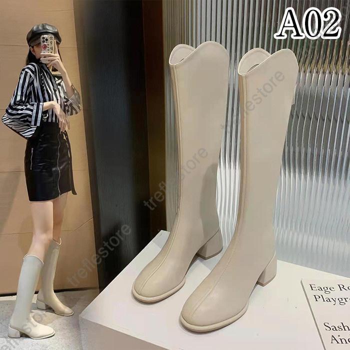 ロングブーツ レディース スクエアトゥ 太めヒール ウエスタンブーツ ファスナー付き ブーツ ロング 美脚 おしゃれ シンプル カジュアル 履きやすい 歩きやすい