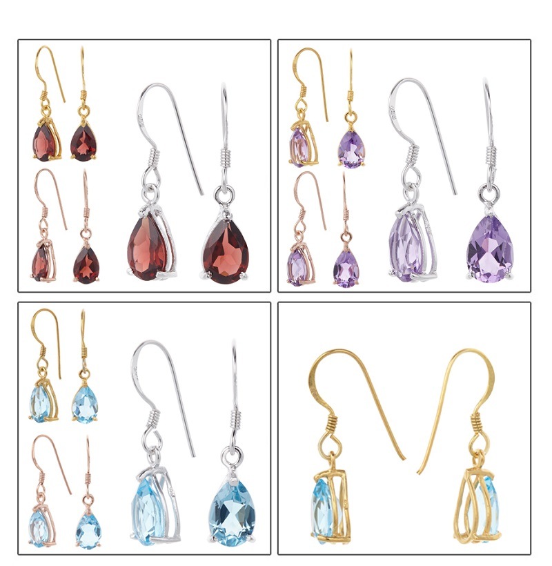 ピアス レディース フックピアス ティアドロップ ガーネット アメジスト ムーンストーン ストーン 揺れる 小さめ 上品 高級感 誕生日 誕生石 宝石 記念日 パーティー 可愛い おしゃれ