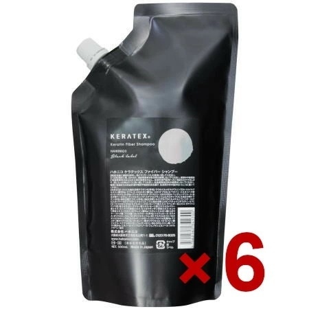 【送料無料】 ハホニコ HAHONIKO ／ ケラテックス ファイバー シャンプー 500mL リフィル　6個セット