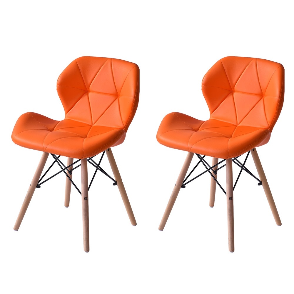 【オレンジ4脚】イームズチェアー ダイニングチェア クッション PU 正規品　レーダーチェア 北欧 リプロダクト