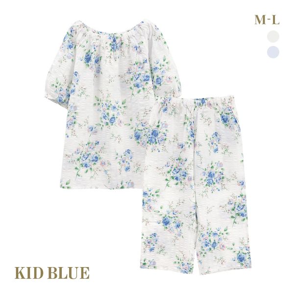 キッドブルー ジャスミンローズN 半袖 ルームウェア 8分丈 上下セット パジャマ KID BLUE 13,464円