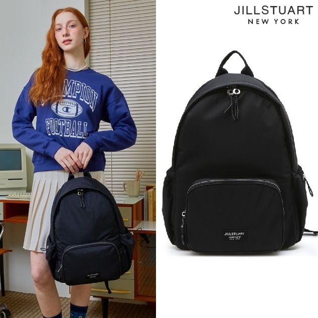 [24SS] Black lightweight New School backpack [15インチノートパソコン収納] 新商品 新学期 韓国ファッション 韓国人気 女性バッグ