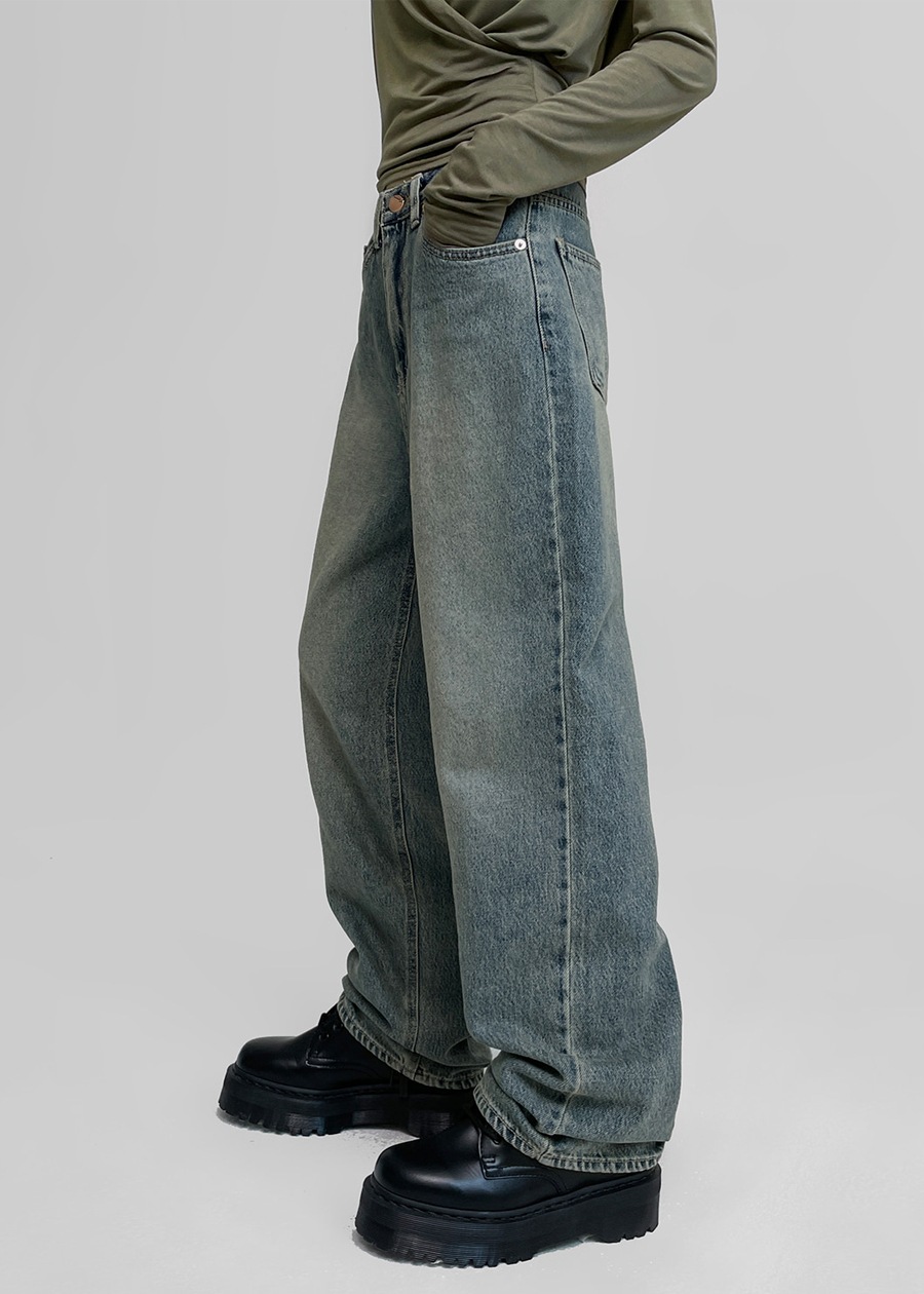チョウキワイドデニムパンツ