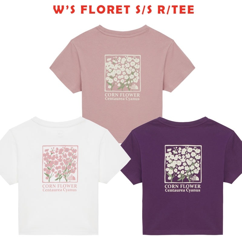 韓国正規品保証 関税負担なしNT7UR32A W’S FLORET SS RTEEデイリー 基本 着装 男子 女子 人気 韓国 ファッション 男女共用 アウトドア