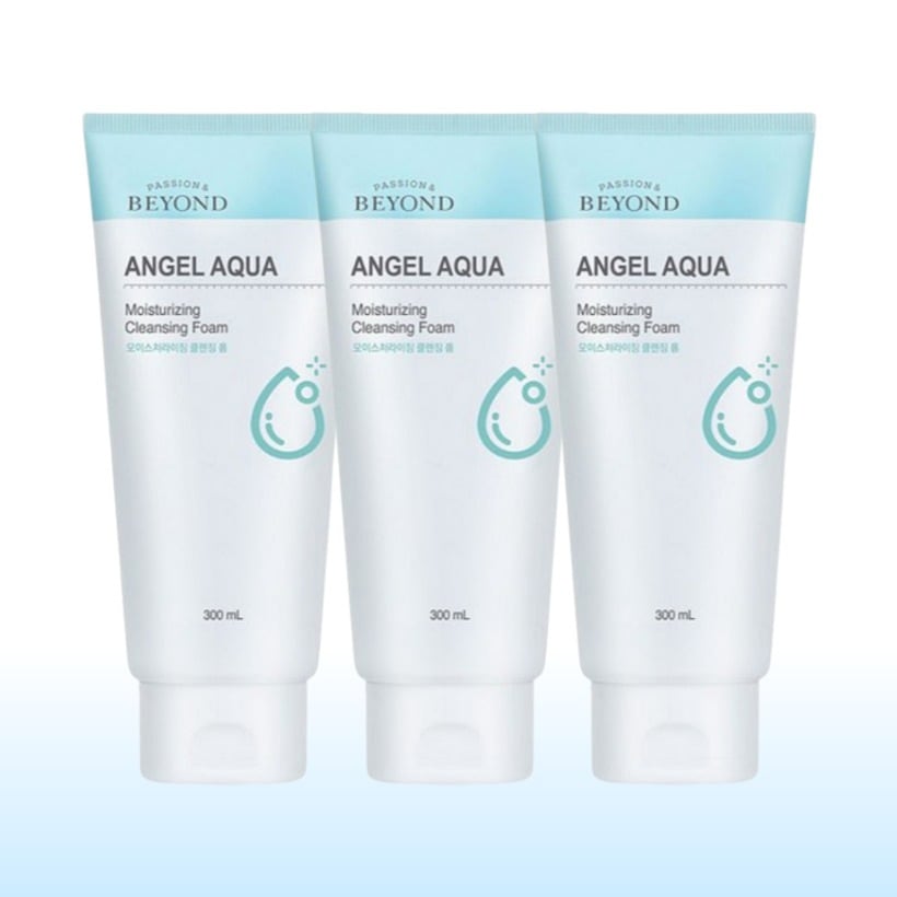[3本 保湿 クレンジングフォーム 韓国人気] エンジェル アクア モイスチャー クレンジング フォーム 300ml x3本 ヒアルロン酸 パンテノール成分 ディープ クレンザー フォームクレンジング