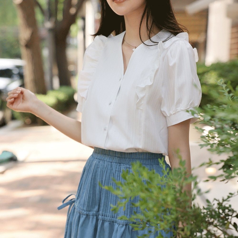 クリック＆ファニーロンエルフリルブラウス