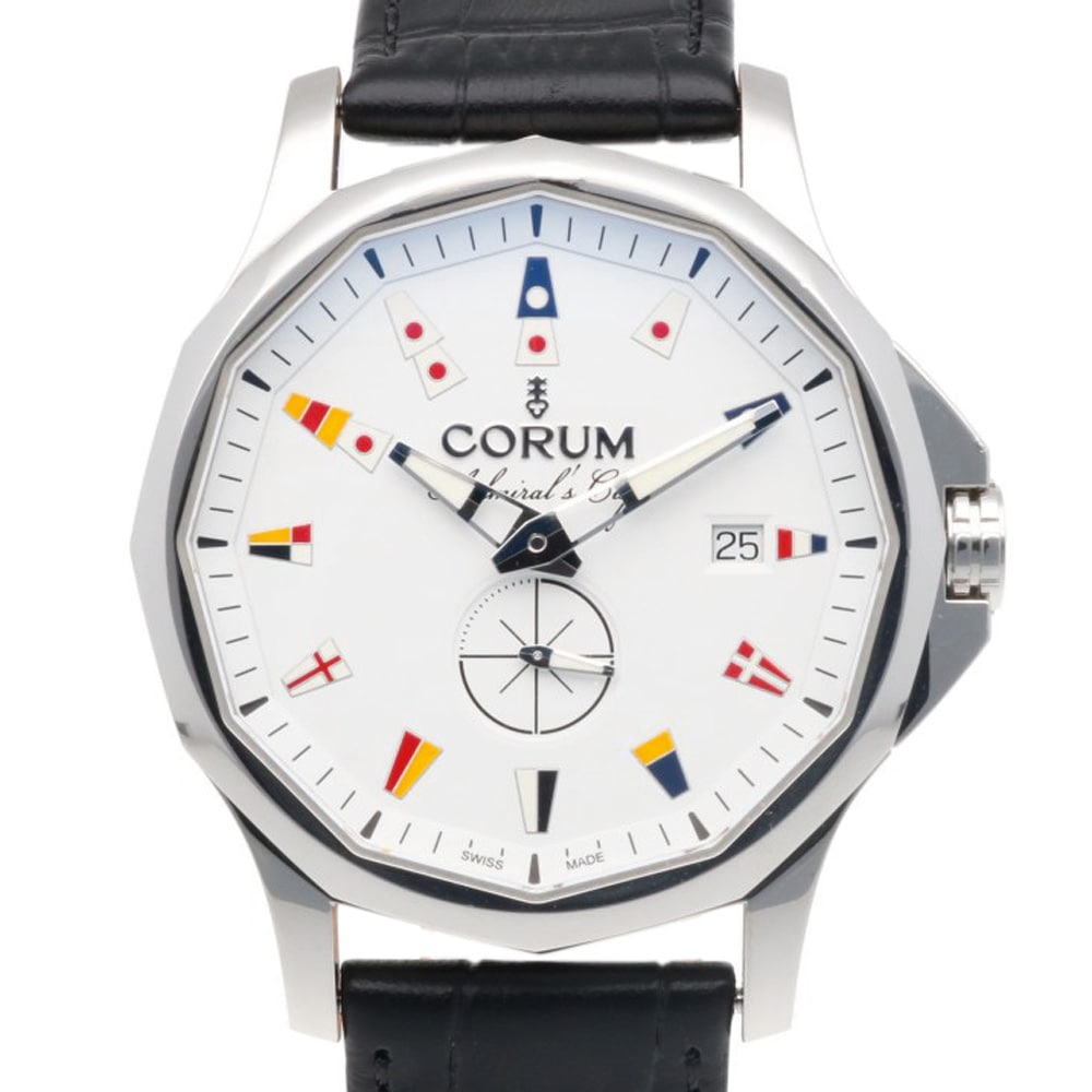 コルム アドミラルズカップ 腕時計 ステンレススチール 01.0090 自動巻き 1年保証 CORUM 中古
