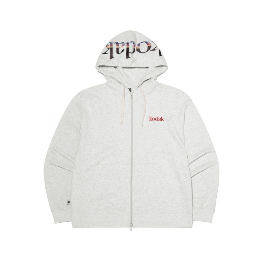 コダックレインボービッグロゴパーカージップアップホワイトメランジ