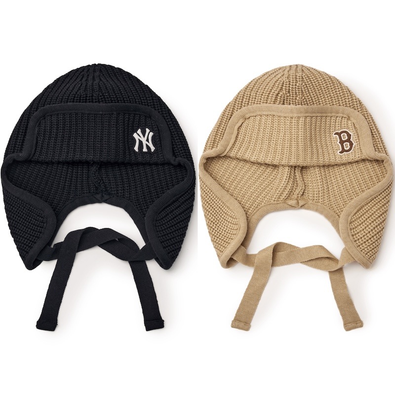 3ABNBK146韓国限定販売 冬の新商品 男女共用 ニット イヤーフラップ ビニー ニューヨーク ヤンキース