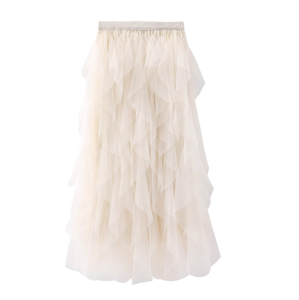 レディース スカート ボトムス フレア ティアード ロングスカート 膝下 ミモレ ロング 細身 ストレート Aライン フェミニン チュール アメカジ 伸縮性 かわいい 大人可愛い 上品 おしゃれ