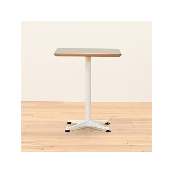 光製作所 アリカ カフェテーブル60 メラミン天板GRY スチール脚WH メーカー直送