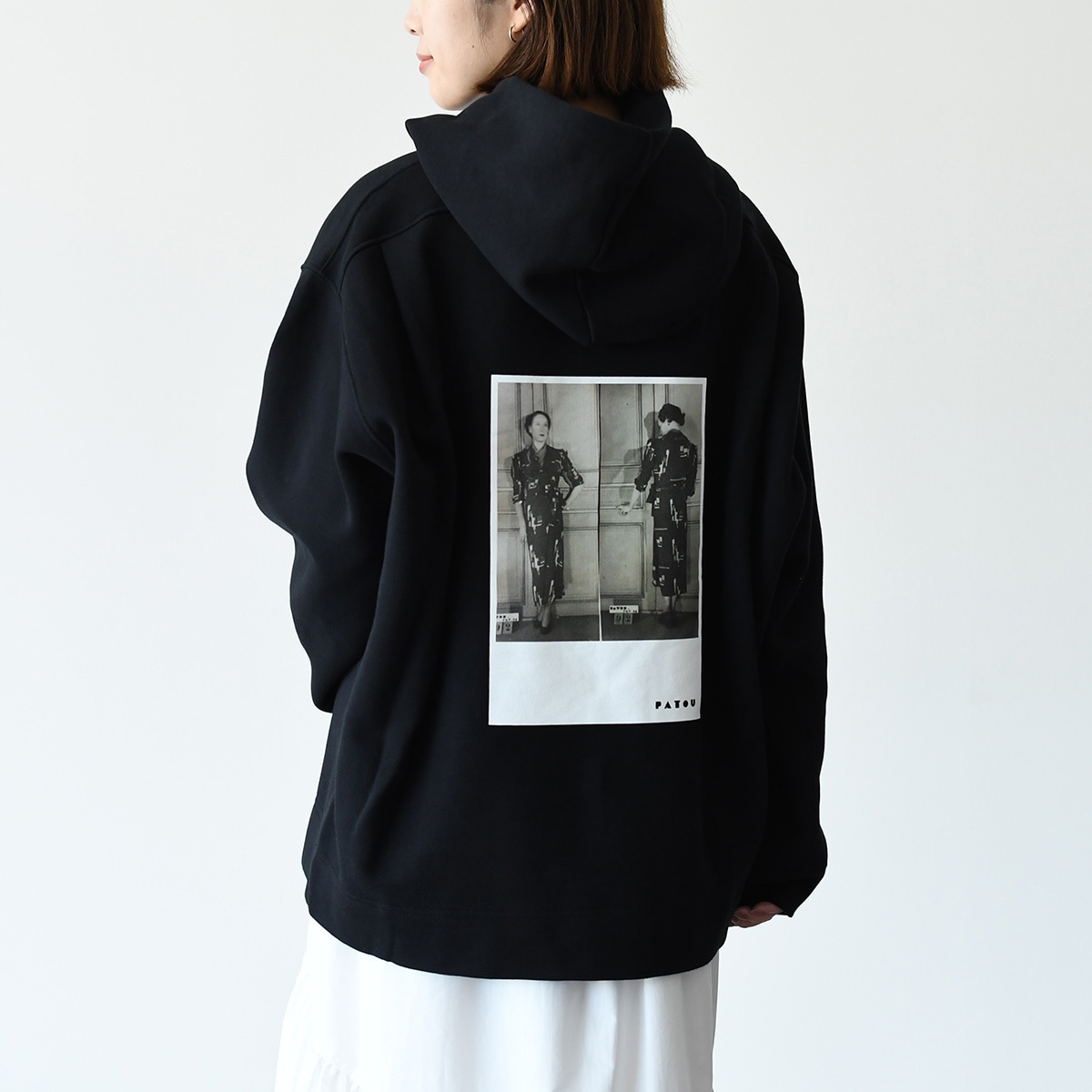 フーディー トレーナー オーガニックコットン アーカイブ グログランフーディー JE037 9995 レディース ブラック オーバーサイズ コットン 秋冬