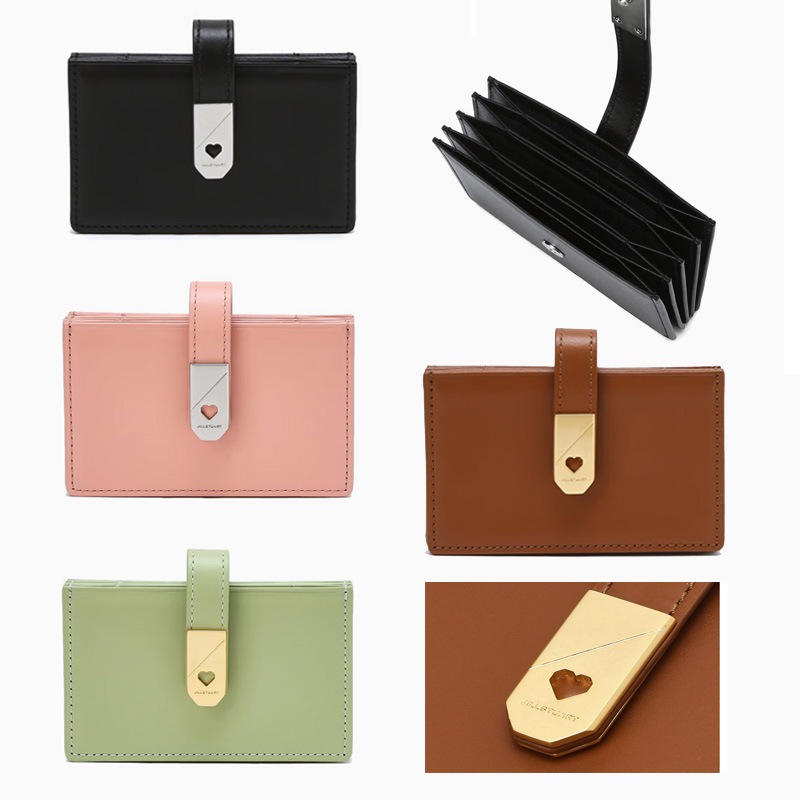 [HEART] 牛革アコーディオンカード財布 4 COLOR