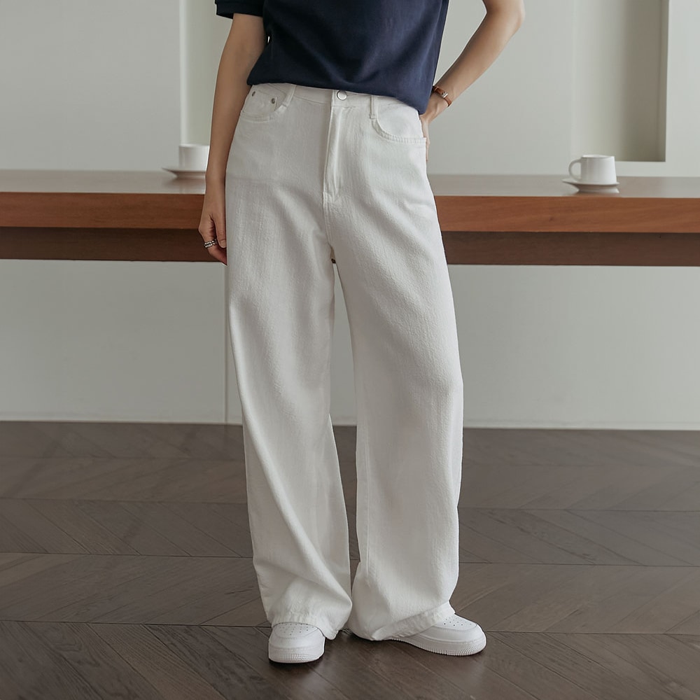 オスクールコットンリネンワイドパンツ