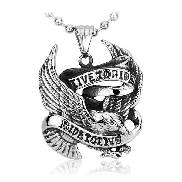 ネックレス ステンレス メンズ ペンダント 英字 ローマ字 最愛 英文 鷹 鷲 ペアアクセサリー おしゃれ バード 鳥 かっこいい ギフト チョーカー ユニセックス