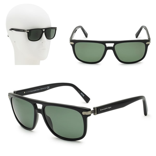 サングラス EZ0042/S 01R 57 Ermenegildo Zegna ブラック グリーン グローバルモデル UVカット 偏光レンズ メンズ