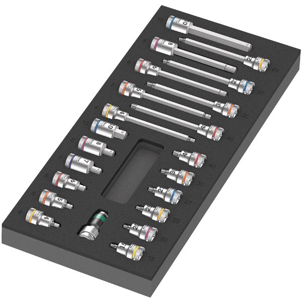 WERA ヴェラ 22点組 3/8DR ビットソケット Zyklopアダプター セット フォームインサート付 150113 工具 ツール DIY 作業工具