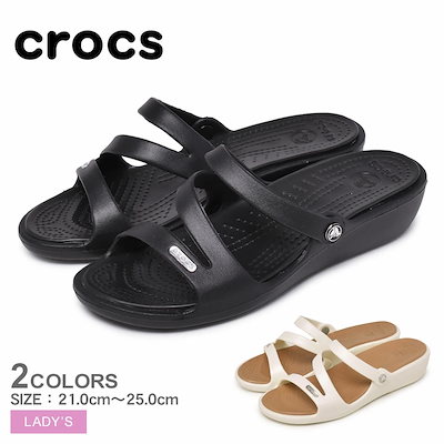 Crocs パトリシア ウェッジソールサンダル ブラック W6｜Yahoo