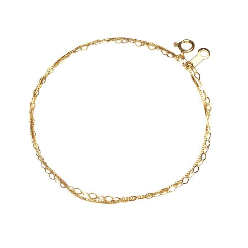 ブレスレット レディース 2連ブレスレット イエローゴールド ジュエリー