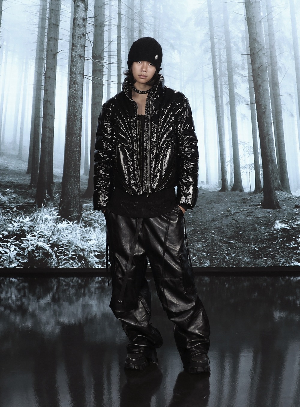 ★韓国人気★BADBLOOD★Leather Convex Cargo Pants Large Fit ☆韓国人気☆BADBLOOD☆Leather Convex Cargo Pants Large Fit
