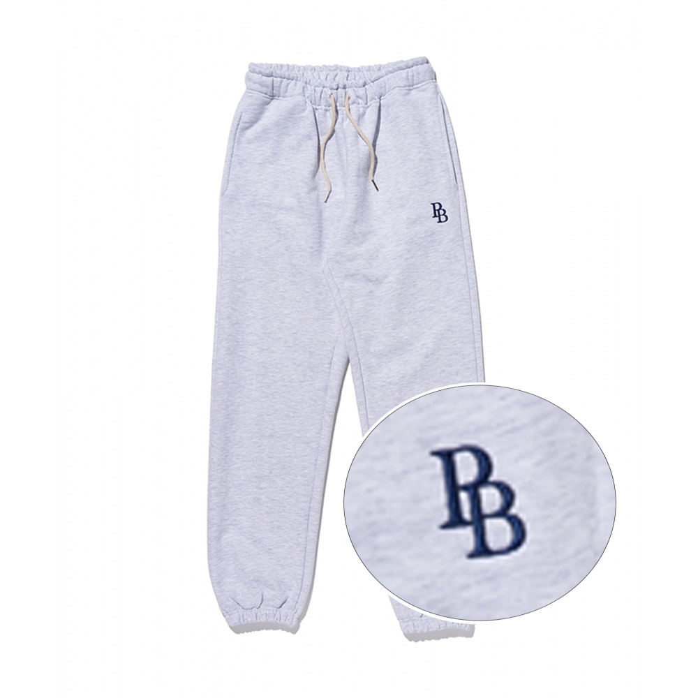 ペーパーボーイ PB ロゴスウェットパンツ-ホワイトメランジ