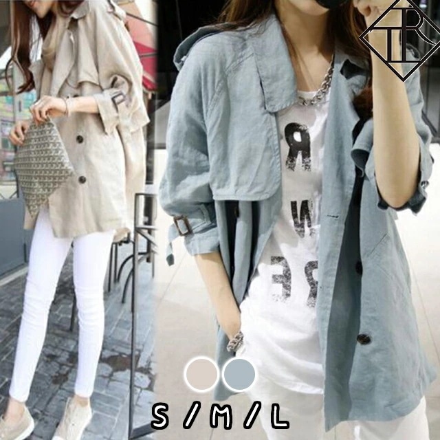 【即納】スプリングコート レディース コート トレンチ ミドル丈 春夏秋冬 アウター カジュアル ジャケット ショート 体型カバー 袖あり 長袖 痩せて見える 大人可愛い 可愛い お洒落 綺麗 カジュ