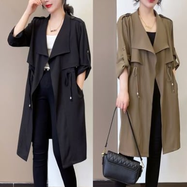 アウター コート おすすめ 人気 流行り トレンド おしゃれ お洒落 激安 安い プチプラ 春秋コート オーバー コート ウインドブレーカー ミドル丈 無地 襟付き 薄手 軽い lout04