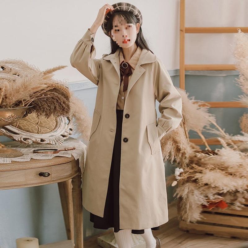 小さな婦人服 150 センチメートルショートウインドブレーカーコートは高さを示しています 2025 新作春と秋のゆったりとした学生コート