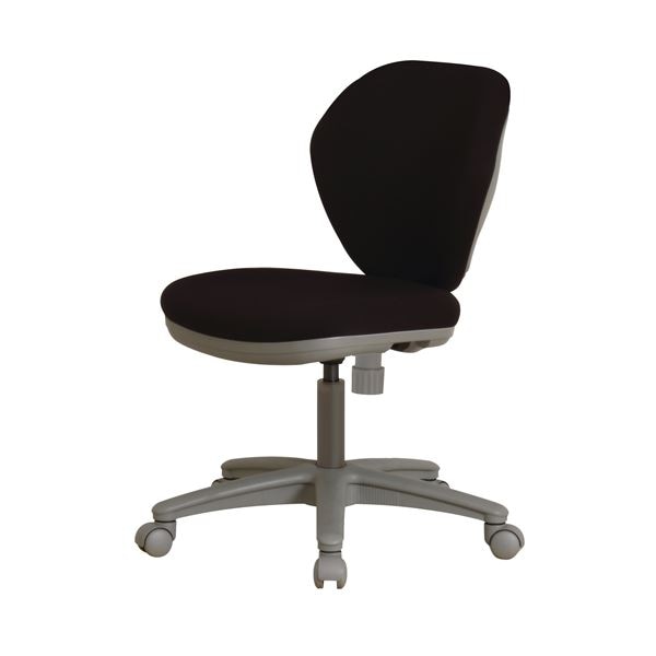 オフィスチェア/デスクチェア ブラック 幅440奥行570高さ800930mm 座昇降機能 キャスター付き 組立品（肘別売り）